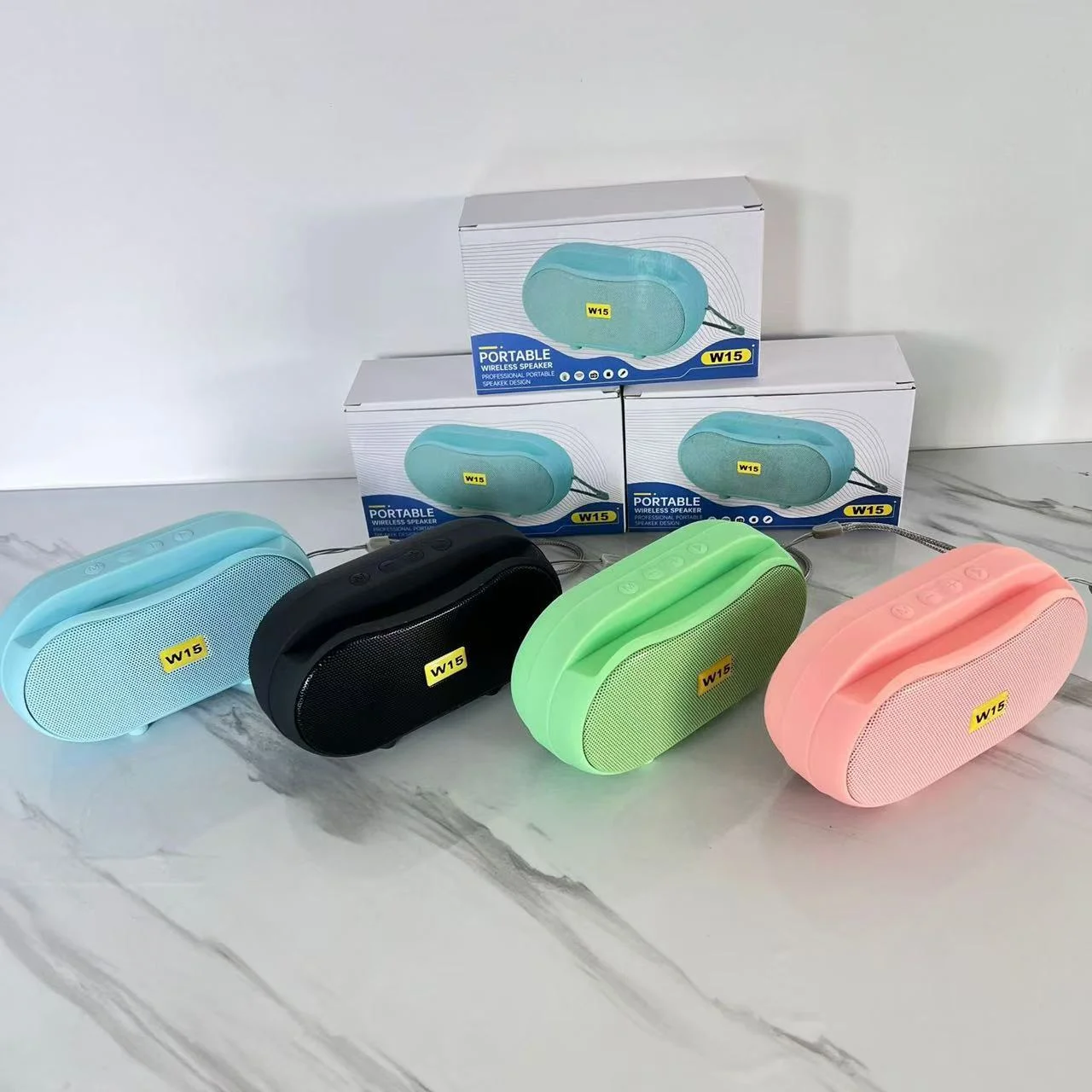 W15 Mini Portable Bluetooth Speaker – Light Green - Image 2