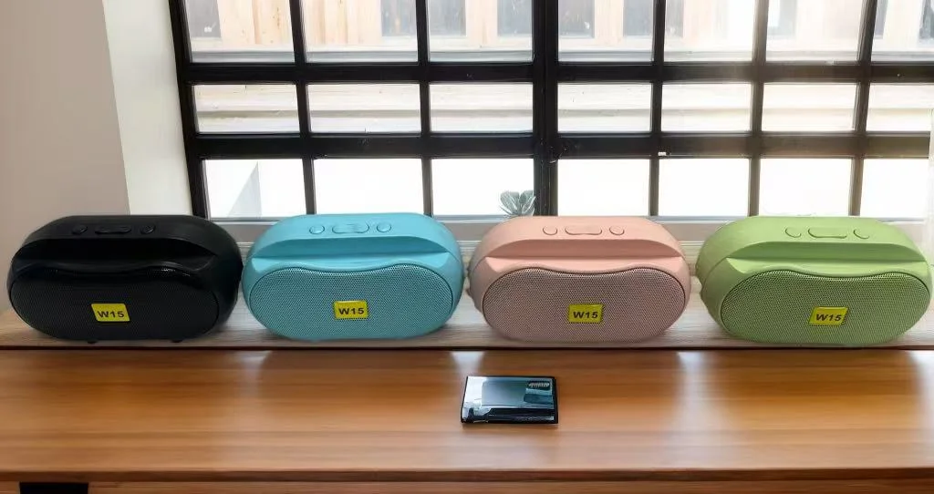 W15 Mini Portable Bluetooth Speaker – Light Green - Image 4