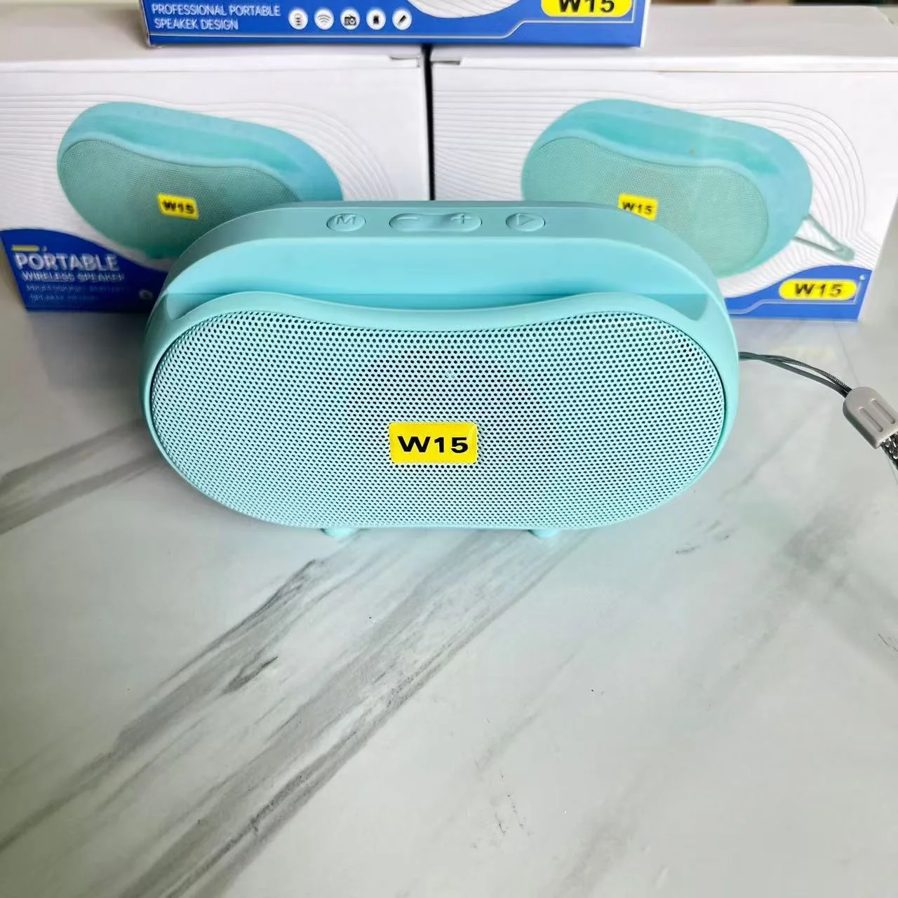 W15 Mini Portable Bluetooth Speaker – Light Green - Image 5